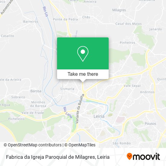 Fabrica da Igreja Paroquial de Milagres mapa