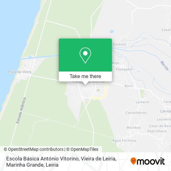 Escola Básica António Vitorino, Vieira de Leiria, Marinha Grande map