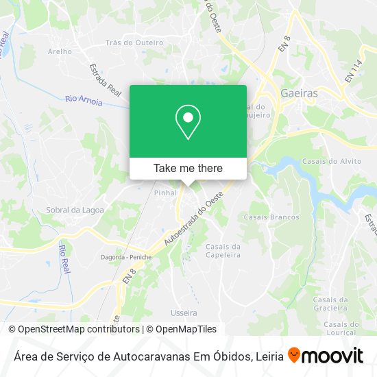 Área de Serviço de Autocaravanas Em Óbidos map