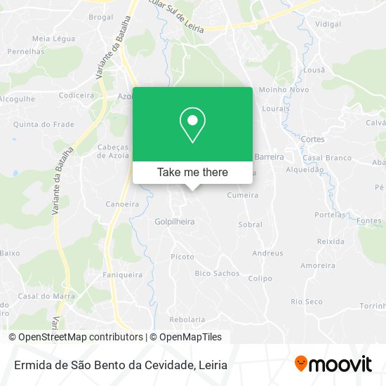 Ermida de São Bento da Cevidade mapa