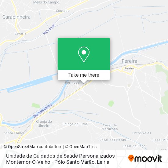 Unidade de Cuidados de Saúde Personalizados Montemor-O-Velho - Pólo Santo Varão mapa