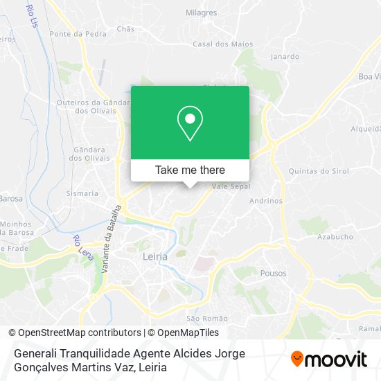 Generali Tranquilidade Agente Alcides Jorge Gonçalves Martins Vaz mapa