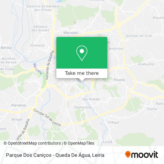 Parque Dos Caniços - Queda De Água mapa
