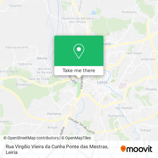 Rua Virgílio Vieira da Cunha Ponte das Mestras mapa