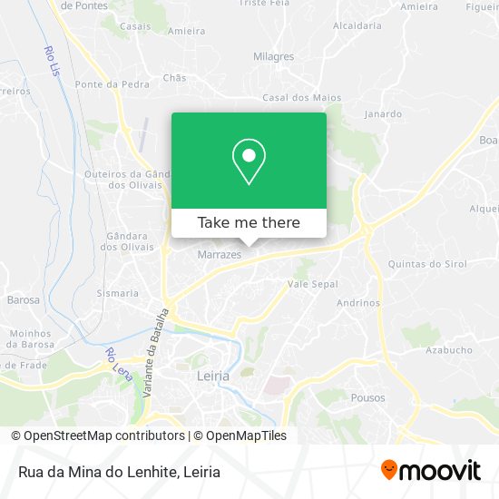 Rua da Mina do Lenhite mapa