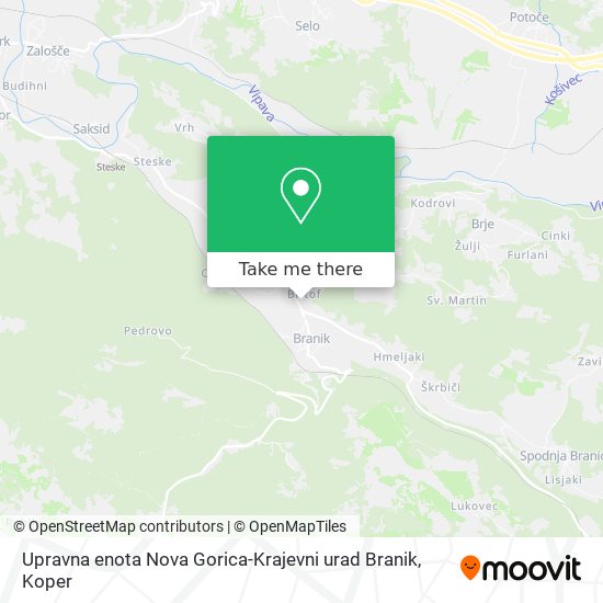 Upravna enota Nova Gorica-Krajevni urad Branik map