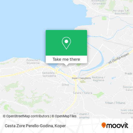 Cesta Zore Perello-Godina map