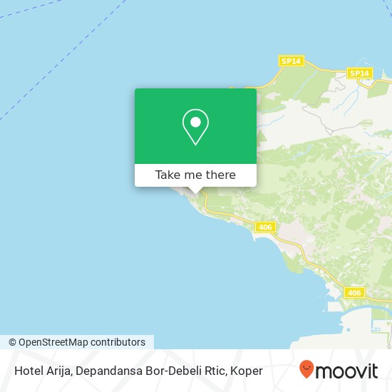 Hotel Arija, Depandansa Bor-Debeli Rtic map
