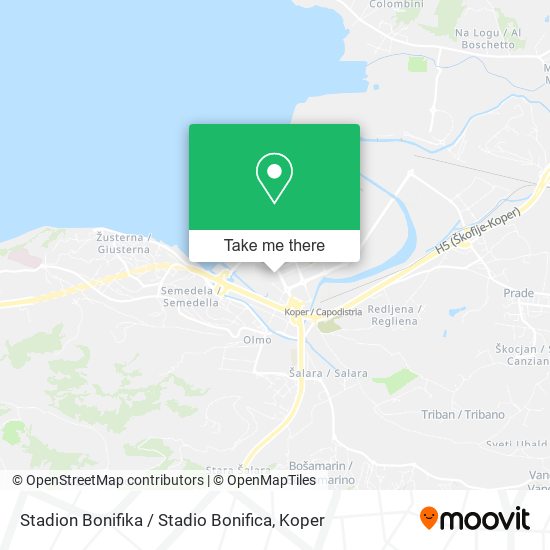 Stadion Bonifika / Stadio Bonifica map