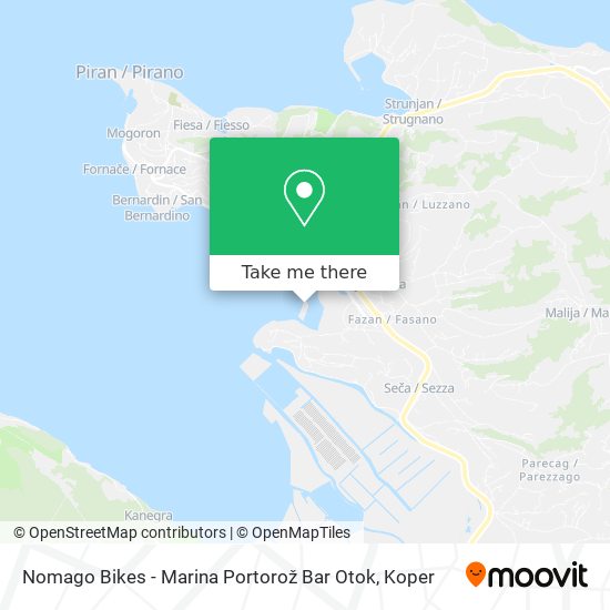 Nomago Bikes - Marina Portorož Bar Otok map