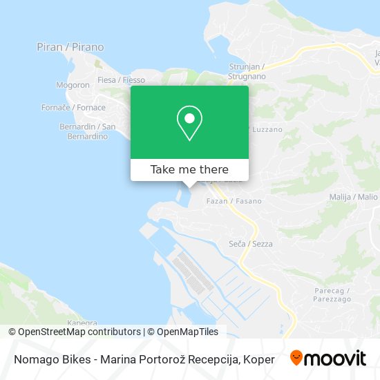 Nomago Bikes - Marina Portorož Recepcija map