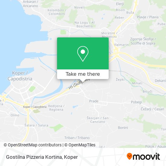 Gostilna Pizzeria Kortina map