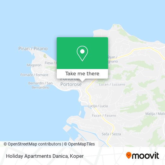 Holiday Apartments Danica map