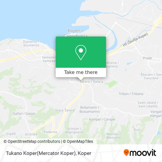 Tukano Koper(Mercator Koper) map