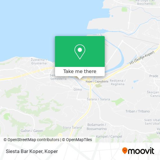 Siesta Bar Koper map