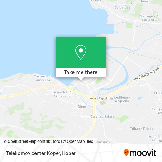 Telekomov center Koper map