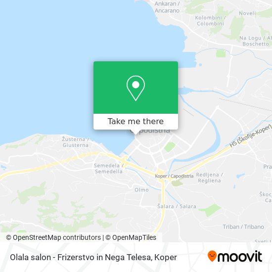Olala salon - Frizerstvo in Nega Telesa map