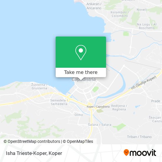 Isha Trieste-Koper map