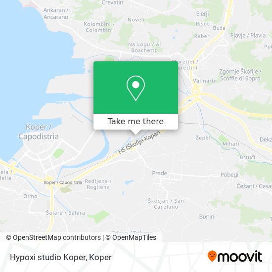 Hypoxi studio Koper map