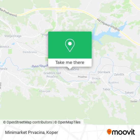 Minimarket Prvacina map