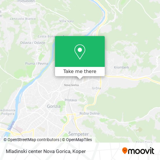 Mladinski center Nova Gorica map