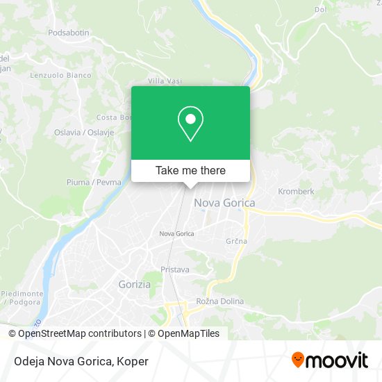 Odeja Nova Gorica map