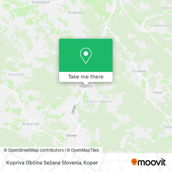 Kopriva Občina Sežana Slovenia map