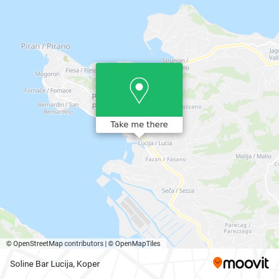 Soline Bar Lucija map