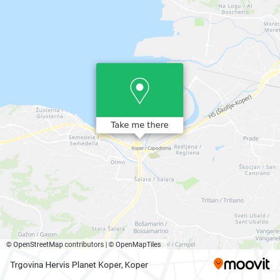 Trgovina Hervis Planet Koper map