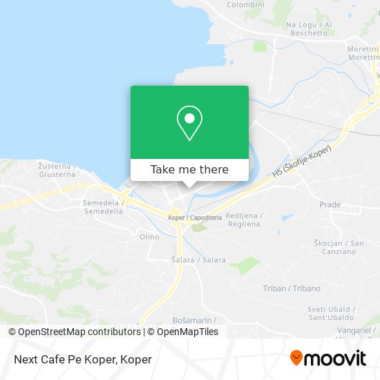 Next Cafe Pe Koper map
