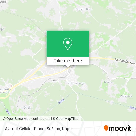 Azimut Cellular Planet Sežana map