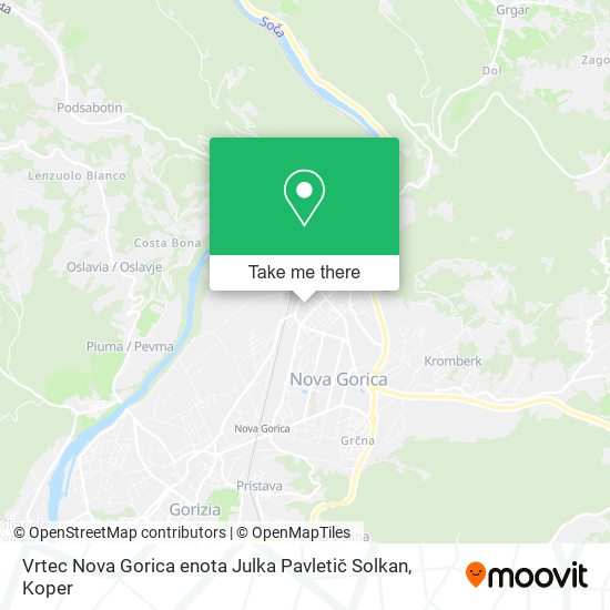 Vrtec Nova Gorica enota Julka Pavletič Solkan map