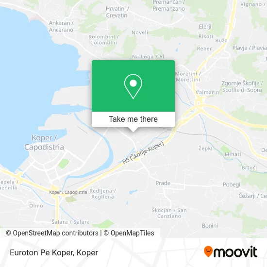 Euroton Pe Koper map