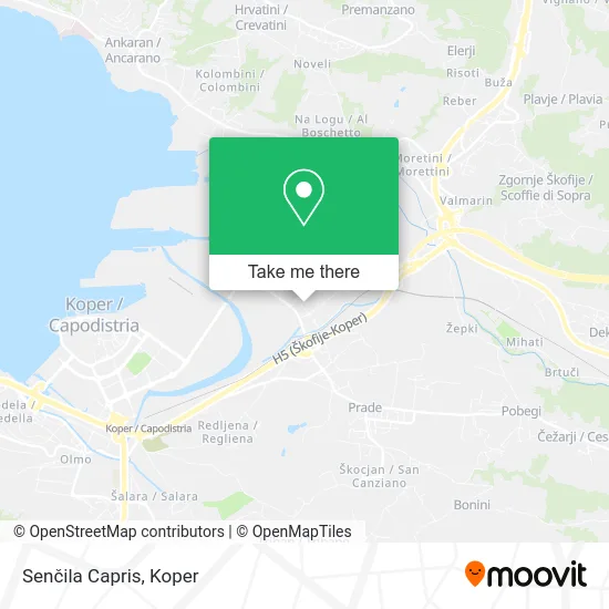 Senčila Capris map