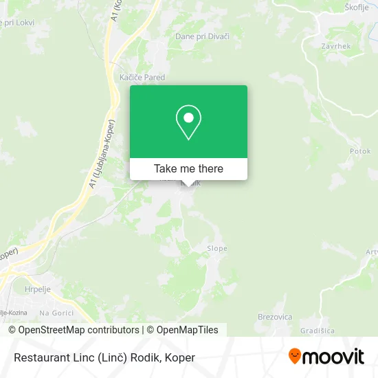 Restaurant Linc (Linč) Rodik map