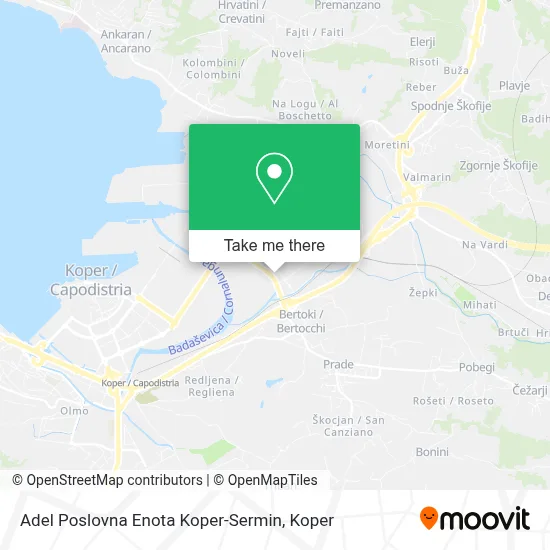 Adel Poslovna Enota Koper-Sermin map