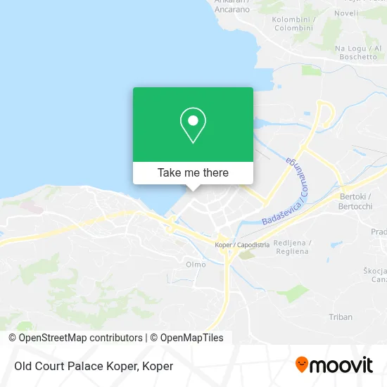 Old Court Palace Koper map