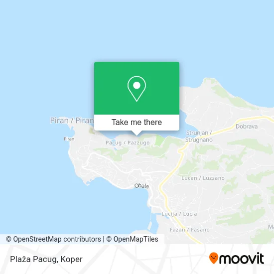 Plaža Pacug map