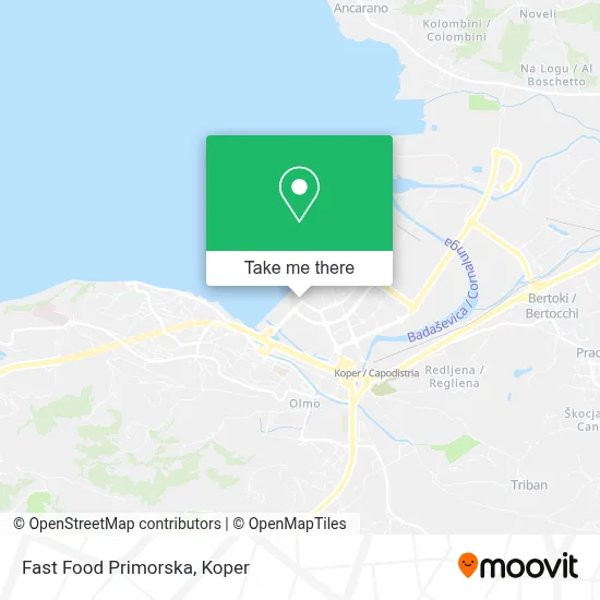Fast Food Primorska map