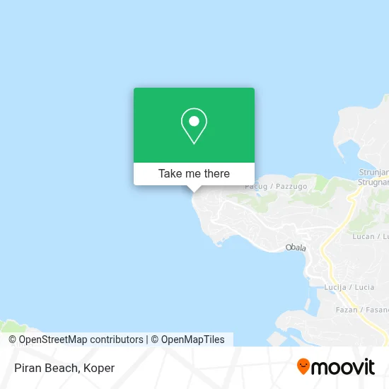 Piran Beach map