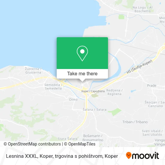 Lesnina XXXL, Koper, trgovina s pohištvom map