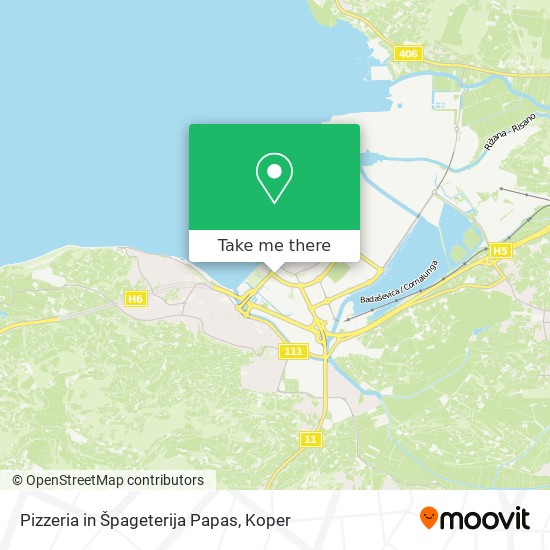 Pizzeria in Špageterija Papas map