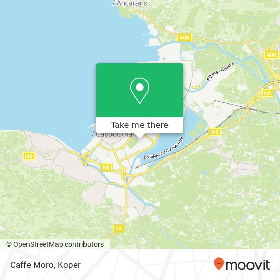 Caffe Moro, Ankaranska cesta 6000 Koper map