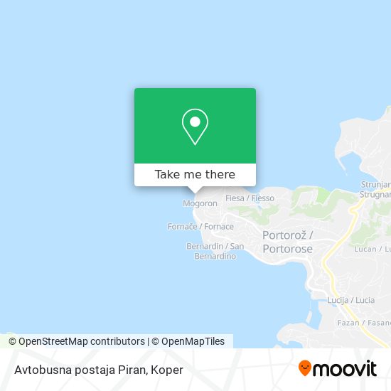 Avtobusna postaja Piran map