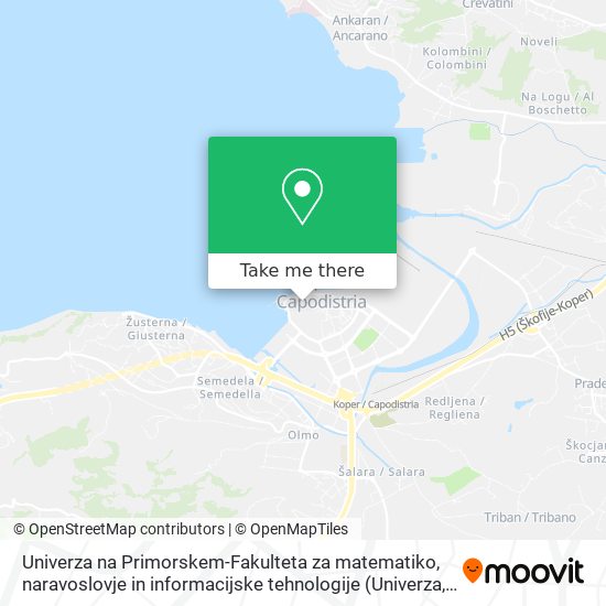 Univerza na Primorskem-Fakulteta za matematiko, naravoslovje in informacijske tehnologije map