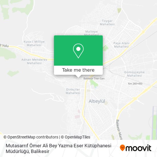 Mutasarrıf Ömer Ali Bey Yazma Eser Kütüphanesi Müdürlüğü map