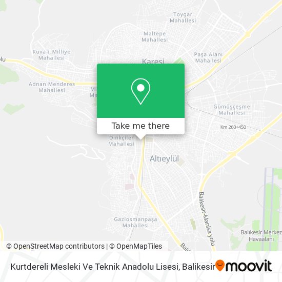 Kurtdereli Mesleki Ve Teknik Anadolu Lisesi map