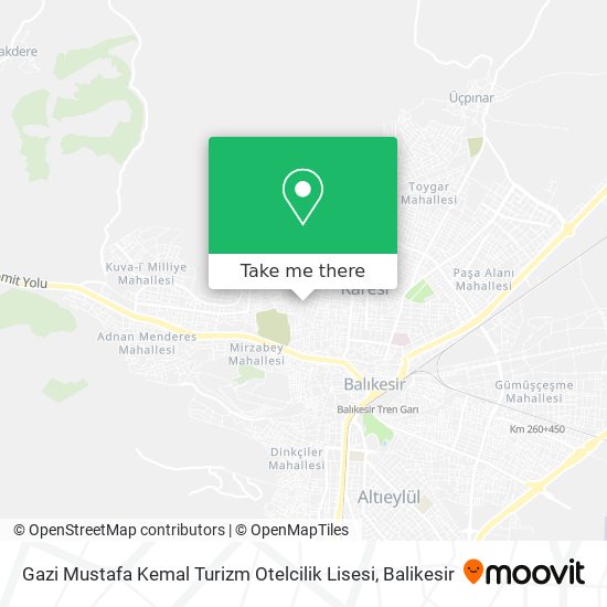 Gazi Mustafa Kemal Turizm Otelcilik Lisesi map