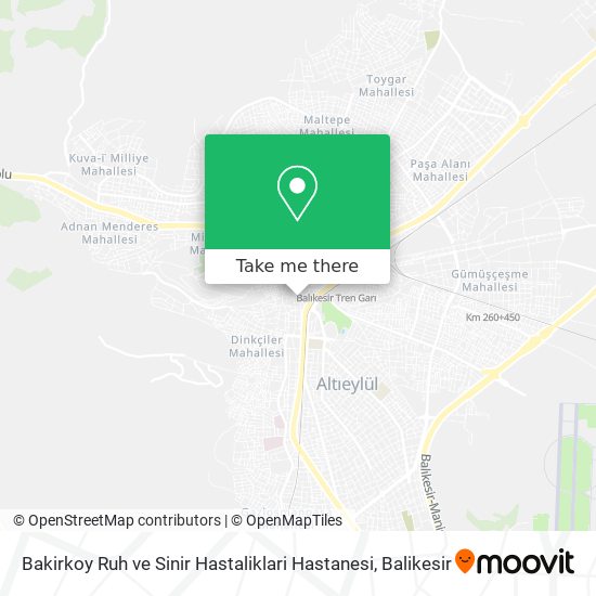 Bakirkoy Ruh ve Sinir Hastaliklari Hastanesi map
