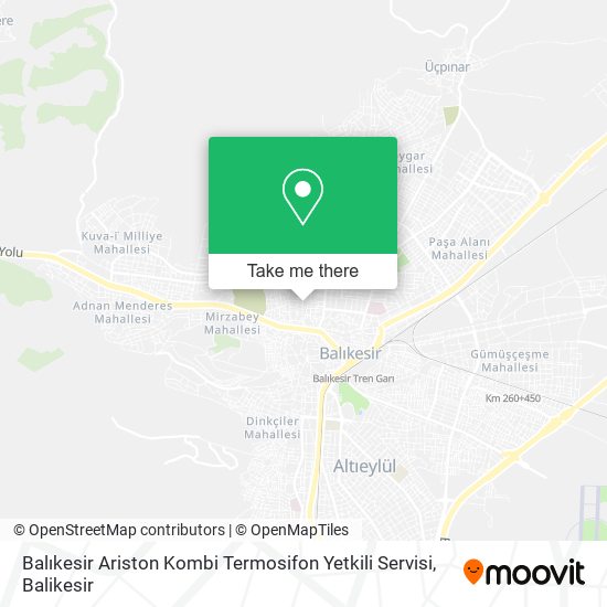 Balıkesir Ariston Kombi Termosifon Yetkili Servisi map